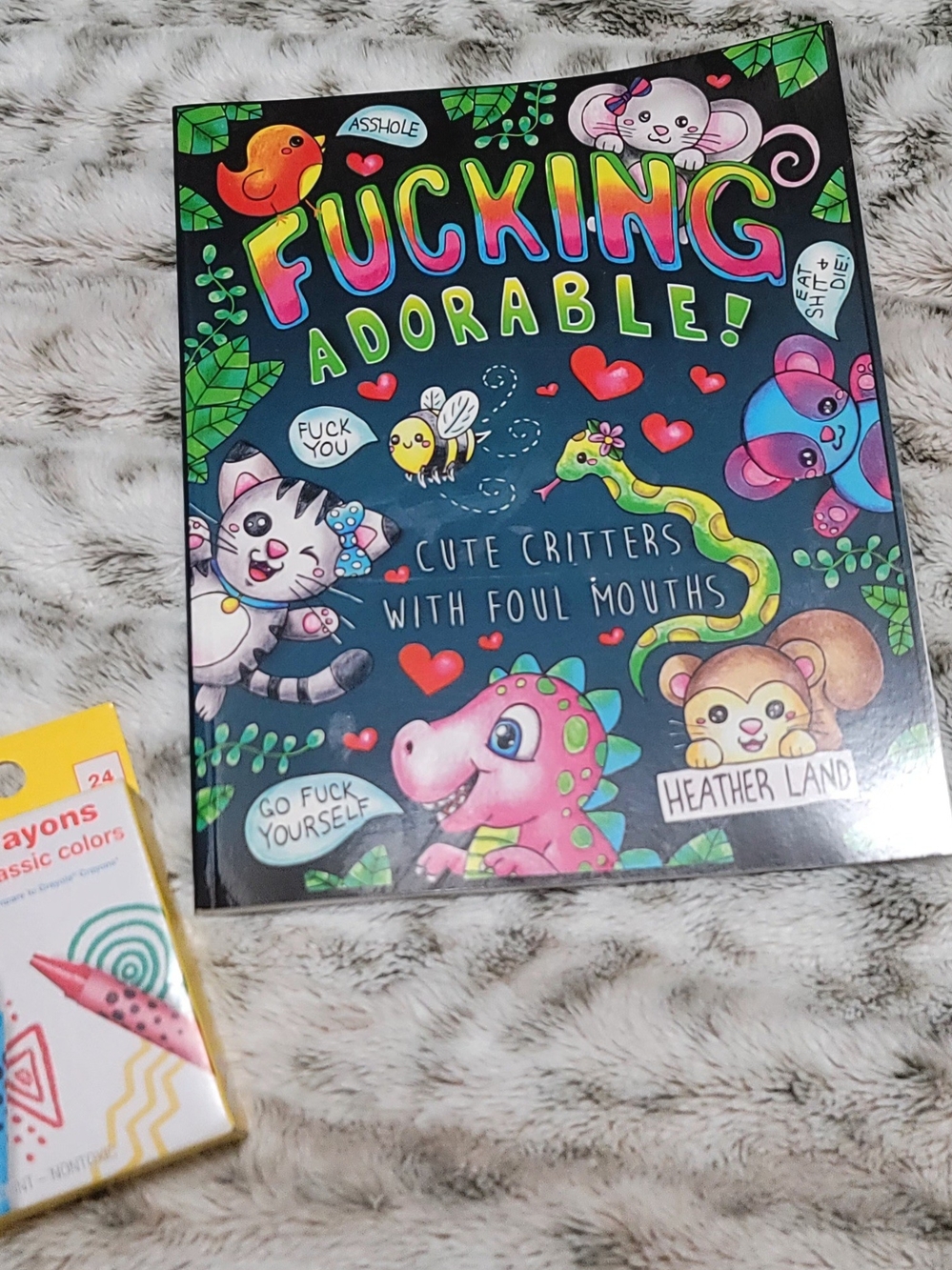 NEW "F*cking Adorable!" Adult Coloring Book W/ Crayons